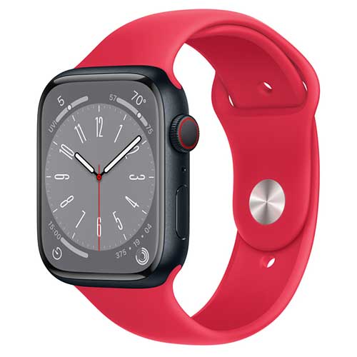 MP7J3ref_VW_34FR+watch-45-alum-midnight-cell-8s_VW_34FR_WF_CO اپل واچ سری ۸ مدل Apple Watch Series 8 Aluminum 41mm(GPS + CELLULAR) - Image 1